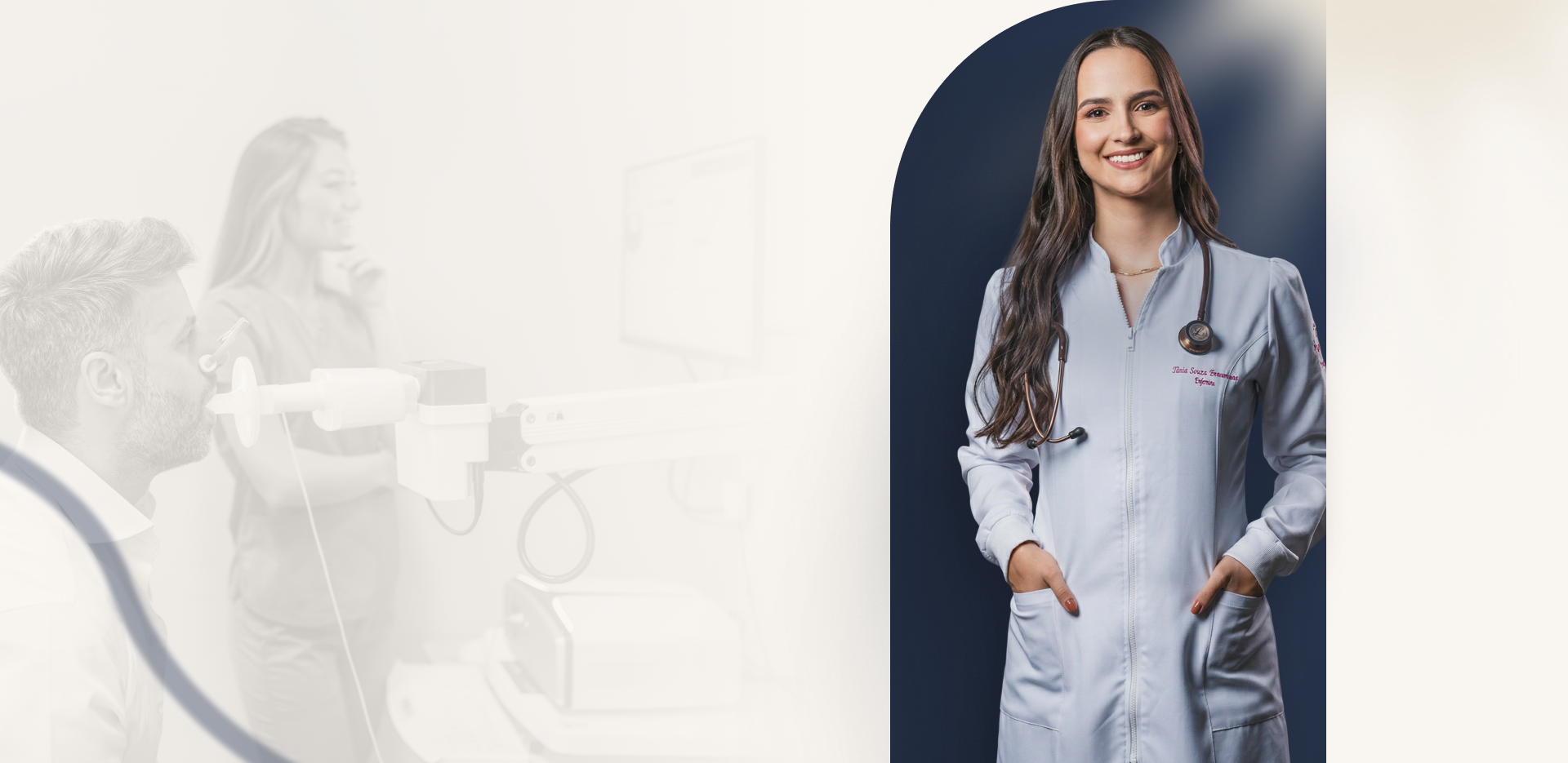 Dra. Camila, pneumologista da OtorrinoDF, em seu consultório